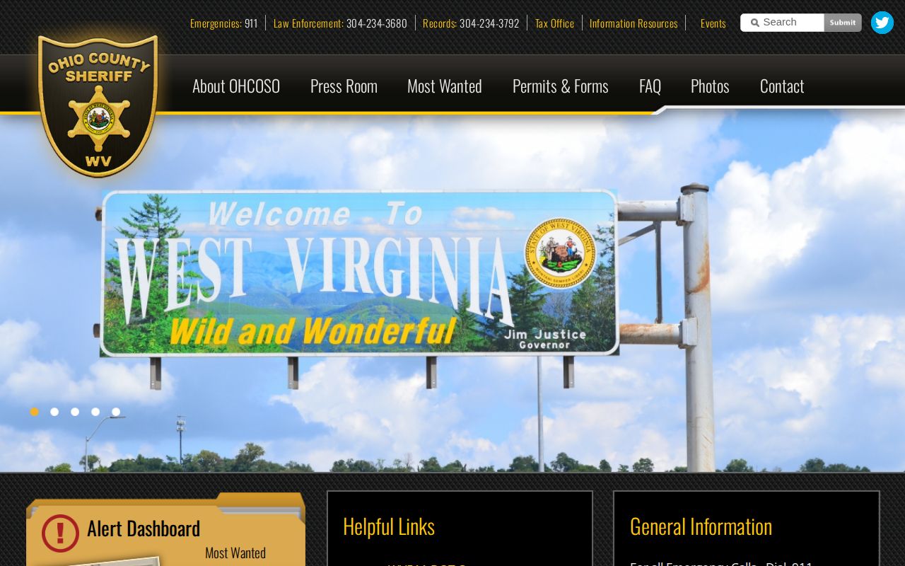 Ohio County Sheriff website without a 24-hour inmate release feed
