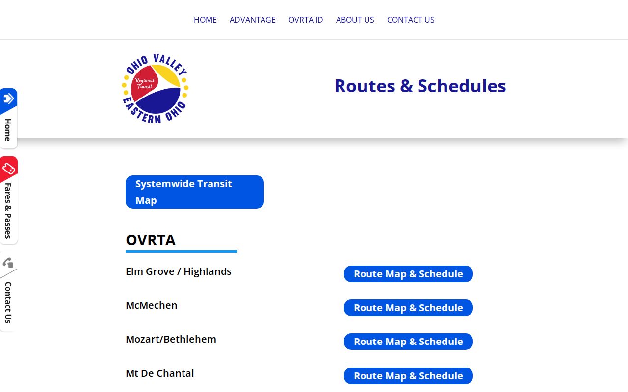 OVRTA route information for travel after an Ohio County inmate release