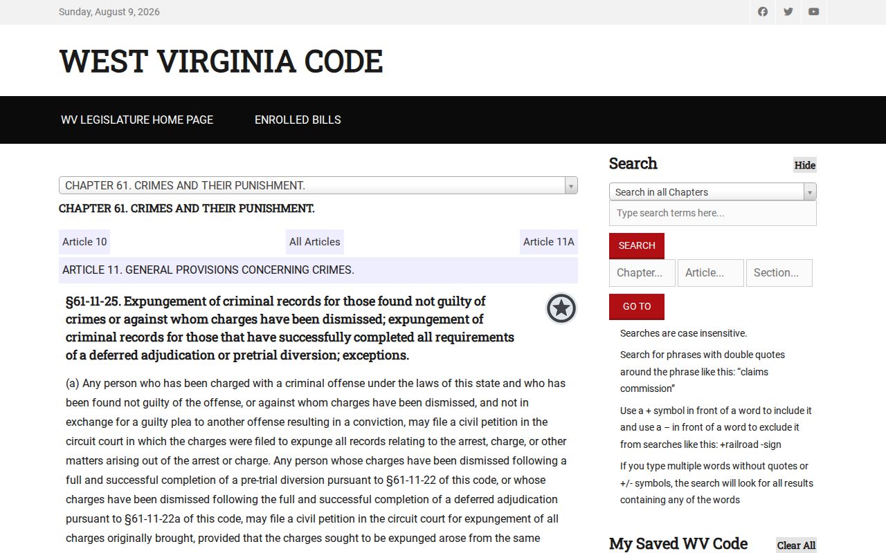 Ohio County Sheriff's Office arrest record expungement law